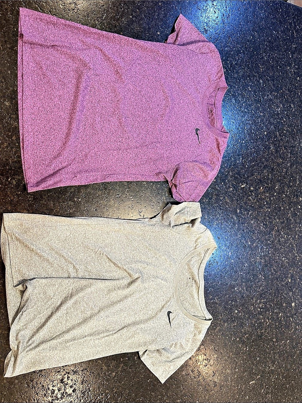 Nike Dri-FIT Women's Short Sleeve Tees Pink & Gray small inv2